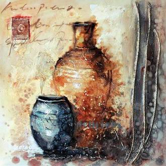 Textured Utensils oil painting